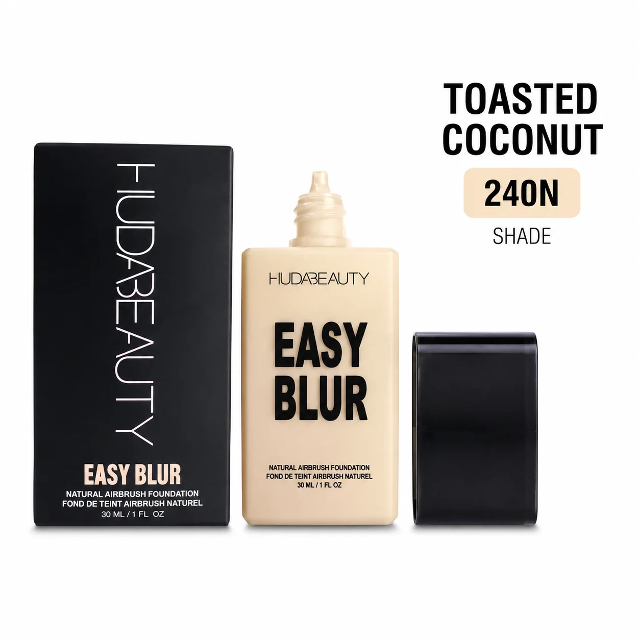 Huda Beauty Easy Blur Natural Airbrush Foundation – Toasted Coconut 240N, 30ml