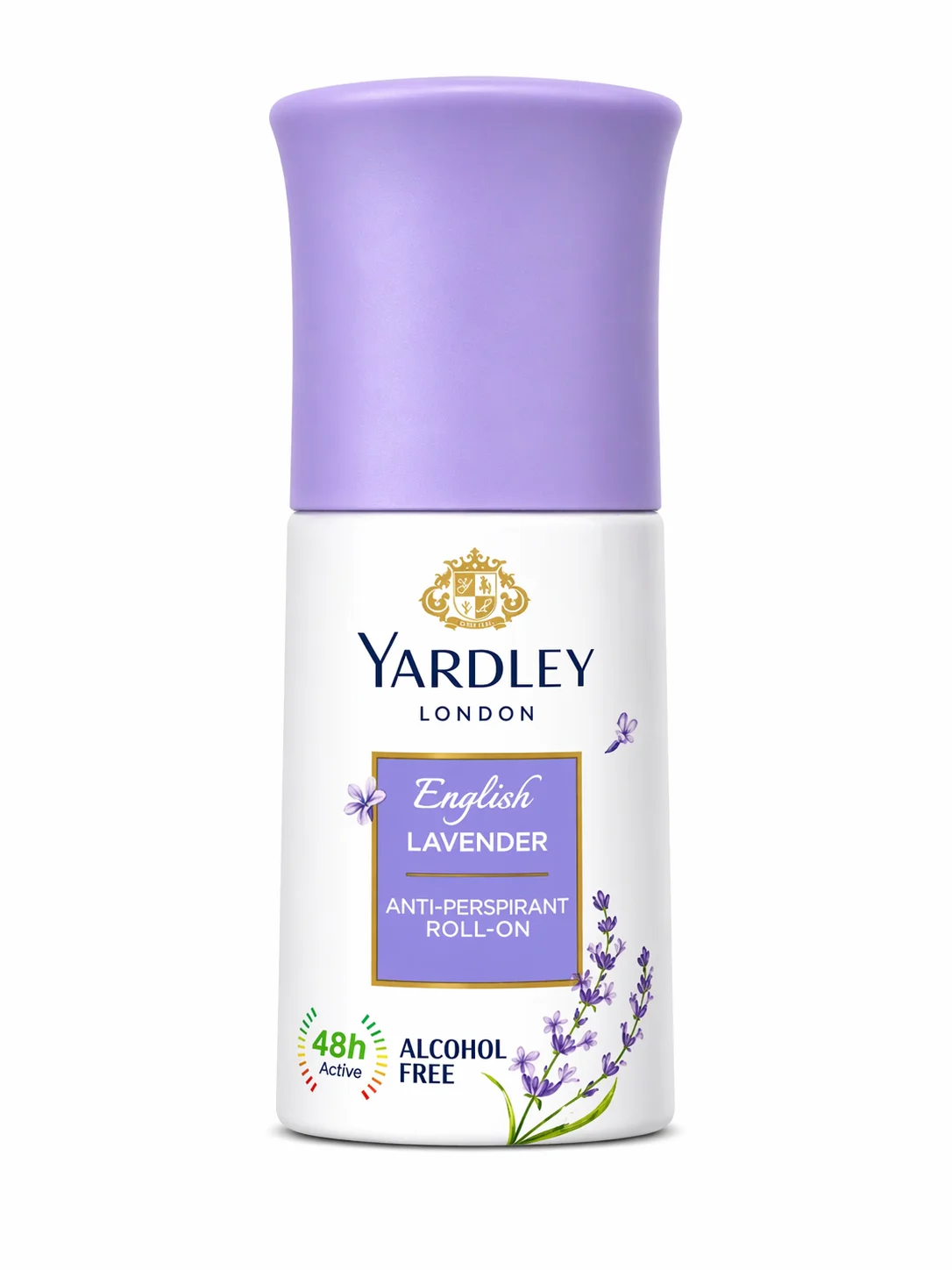 Yardley London English Lavender Anti-Perspirant Roll-On (48h, Alcohol-Free)