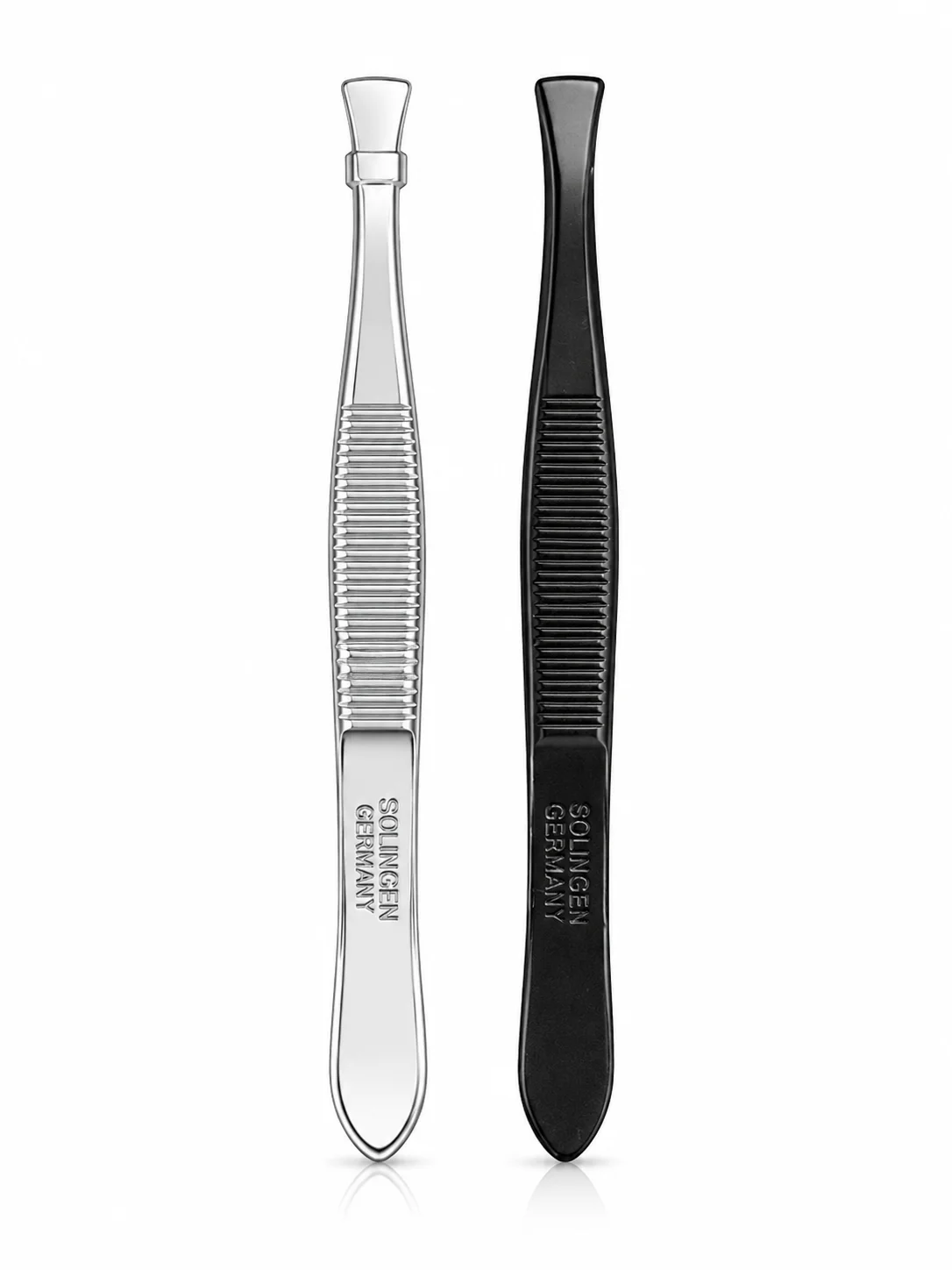 Solingen Germany Professional Eyebrow Tweezers – Black & Silver Precision Hair Removal Tool