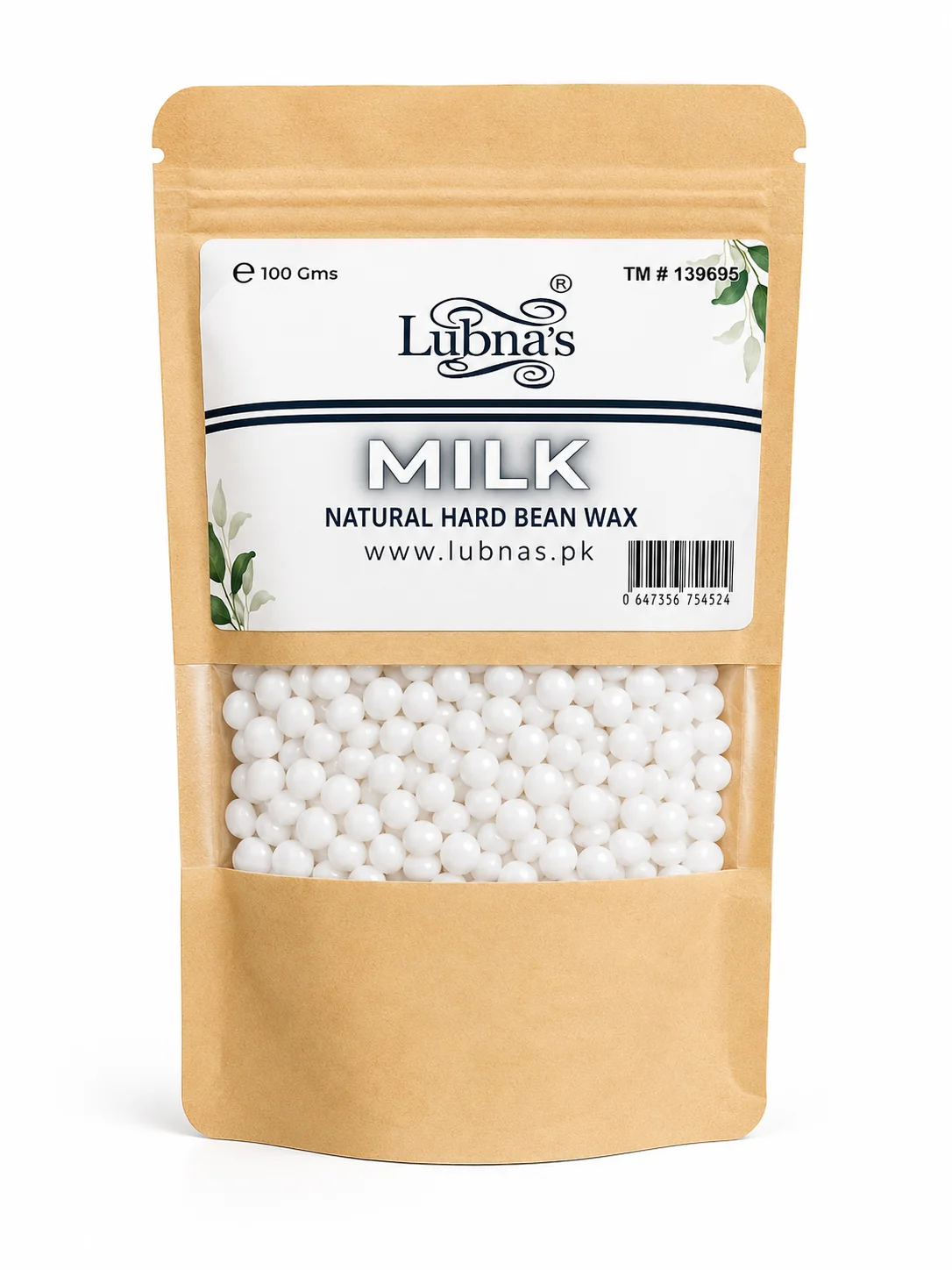 Lubna's Milk Natural Hard Bean Wax Beads – 100g