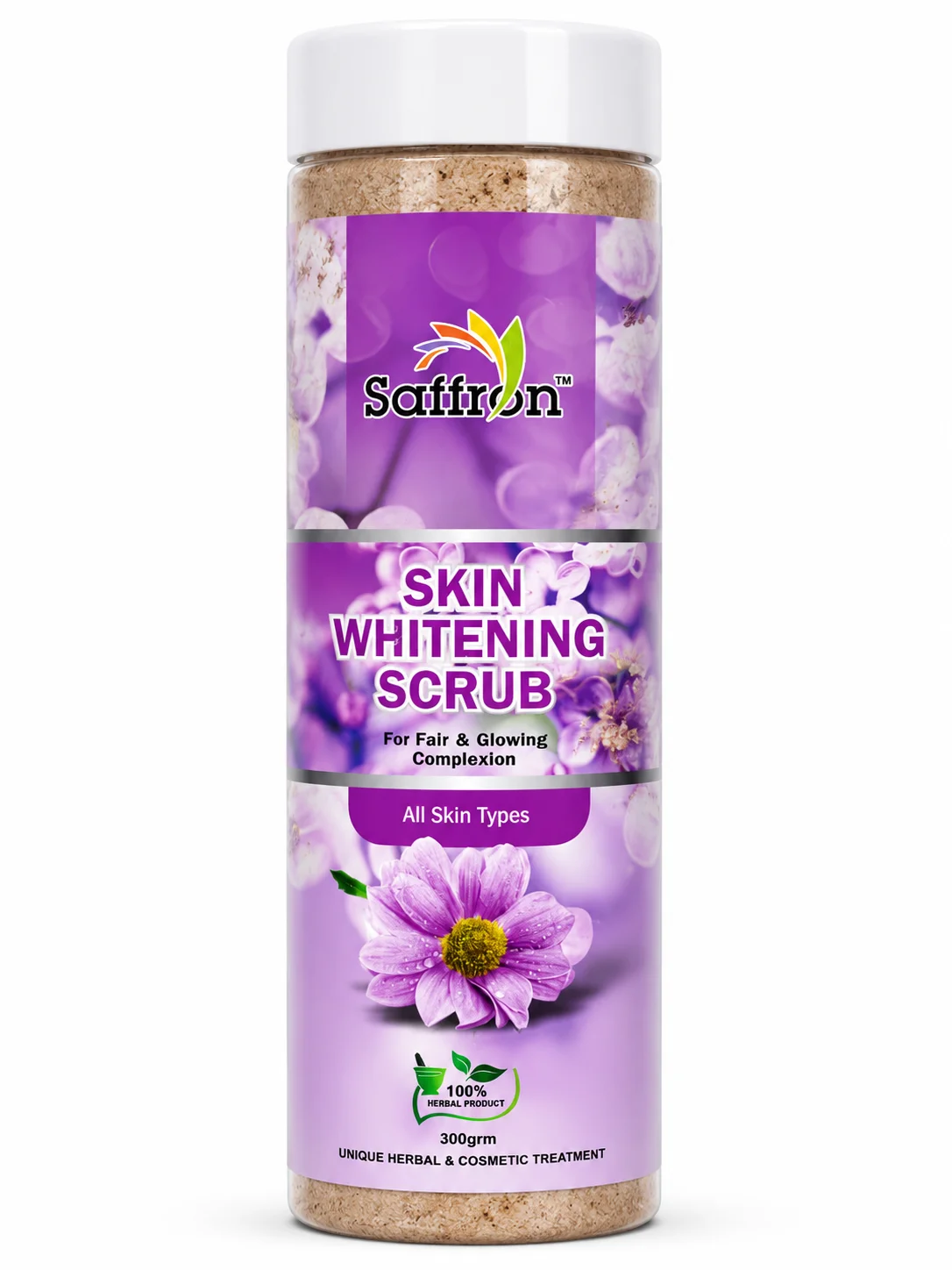 Saffron Skin Whitening Scrub – Herbal Face & Body Exfoliating Scrub