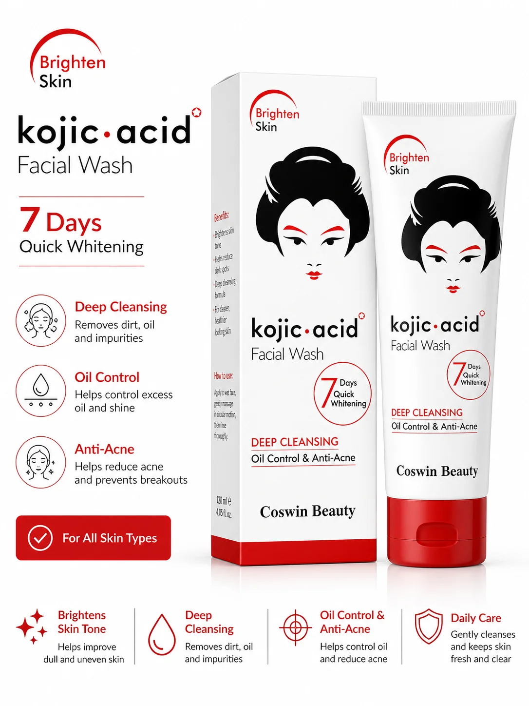 Coswin Beauty Kojic Acid Facial Wash 100G