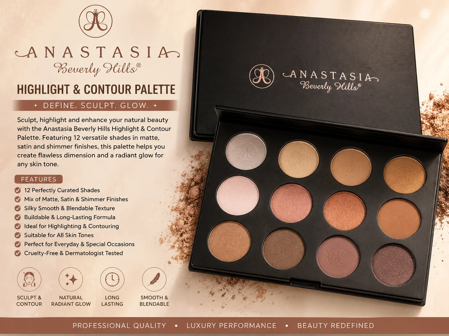 Anastasia Beverly Hills Highlight & Contour Palette – Professional Makeup Collection