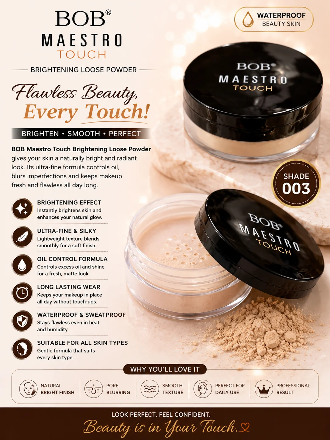 BOB Maestro Touch Brightening Loose Powder – Shade 003