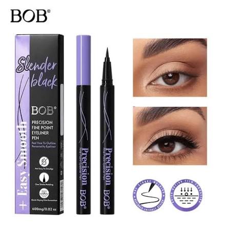 BOB Slender Black Precision Fine Point Eyeliner Pen - Waterproof & Smudge-Proof (600mg)