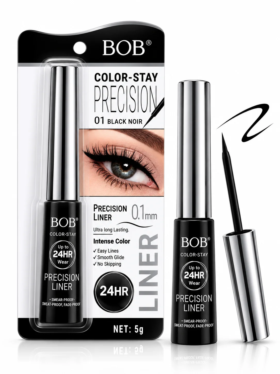 BOB Color-Stay Precision Liner – 01 Black Noir Waterproof Eyeliner