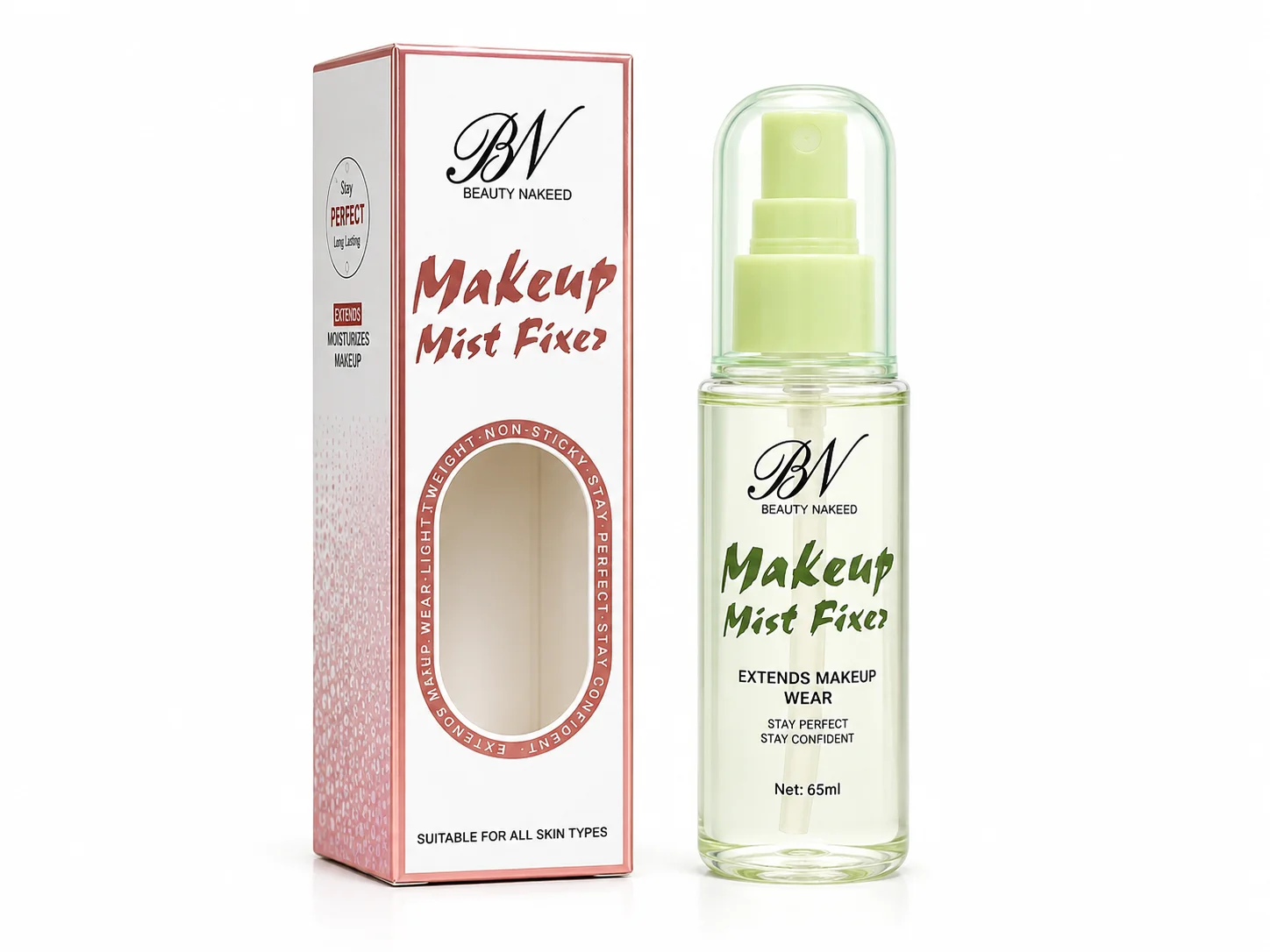 BN Beauty Nakeed Makeup Mist Fixer – Hydrating Long Lasting Makeup Setting Spray 65ml 02