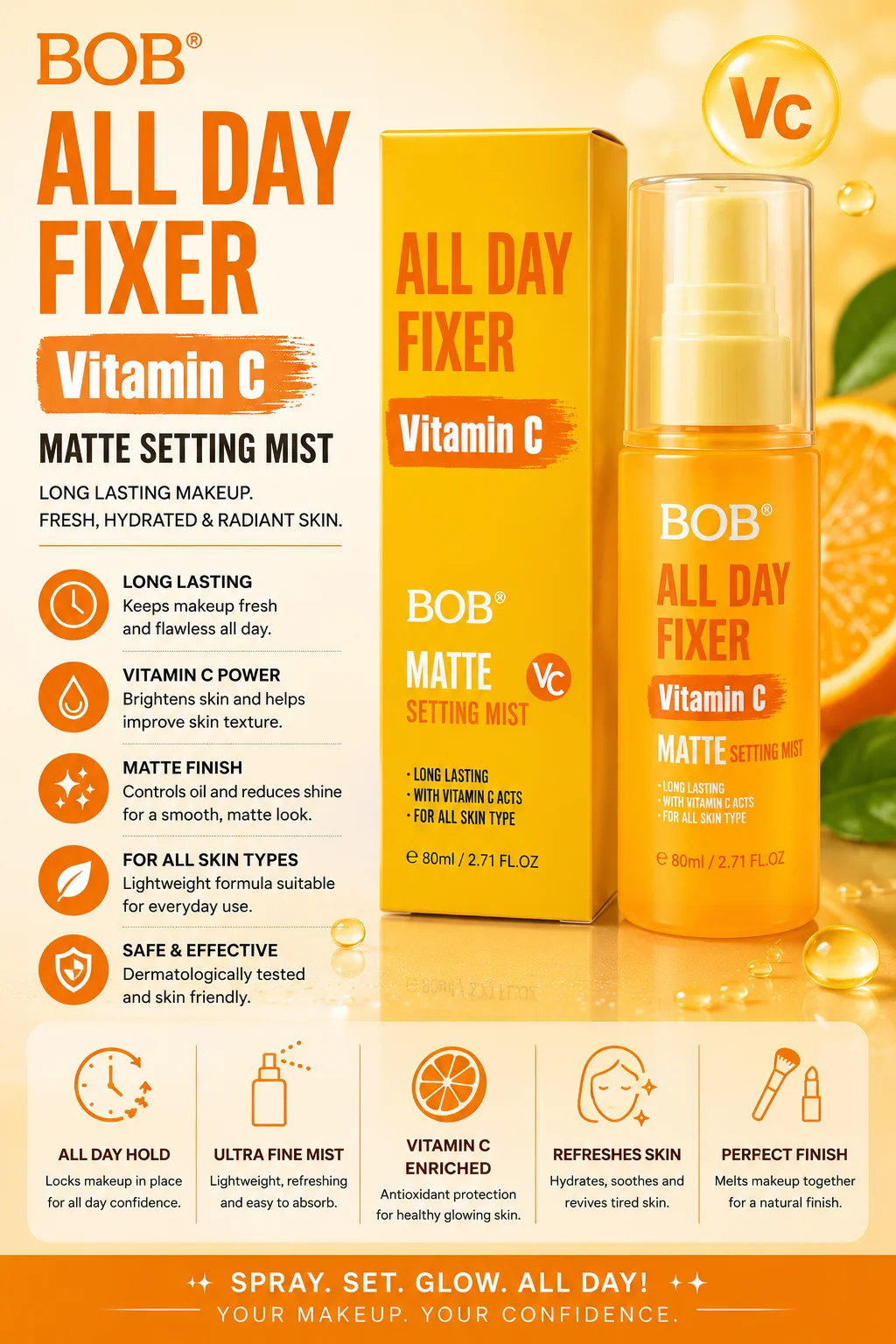 BOB All Day Fixer Vitamin C Matte Setting Mist