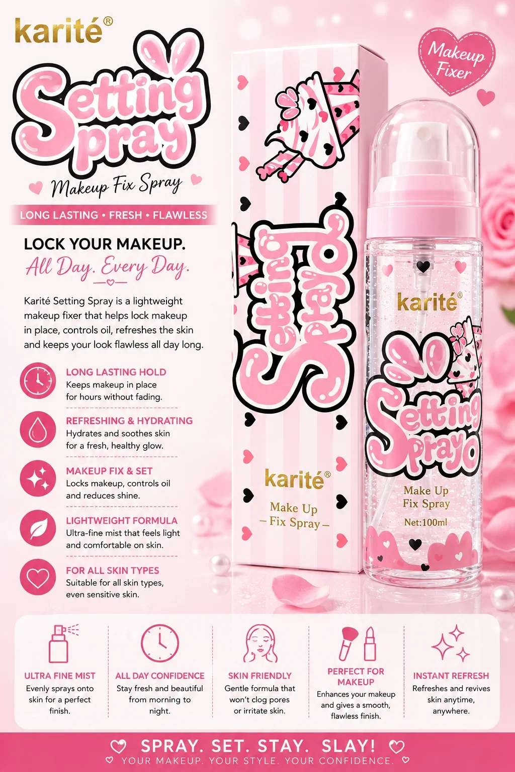 Karité Setting Spray – Long Lasting Makeup Fix Spray