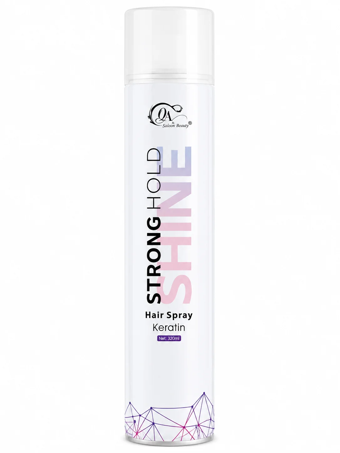 QA Salon Beauty Strong Hold Shine Hair Spray with Keratin – Long Lasting Styling Spray