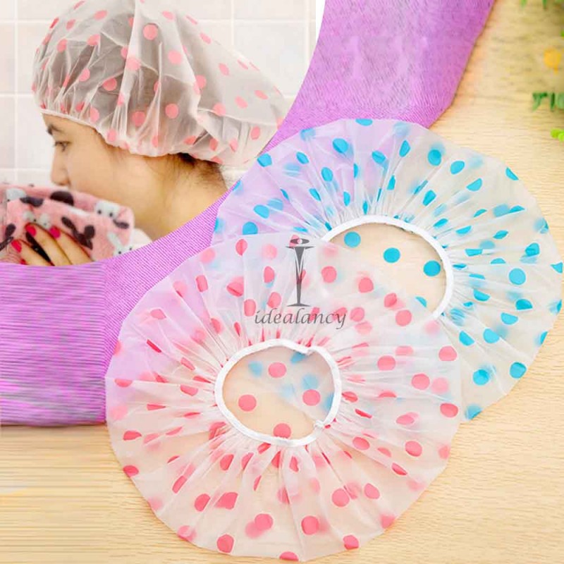 Waterproof Printed Shower Cap - Reusable Elastic Hair Protection Hat