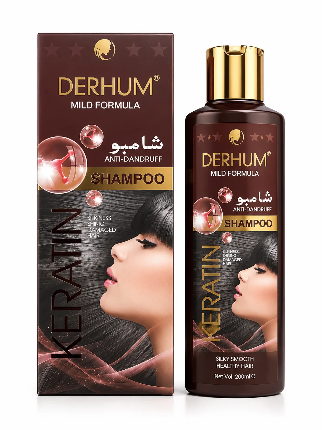 Derhum Keratin Anti-Dandruff Shampoo – Mild Formula for Strong & Silky Hair