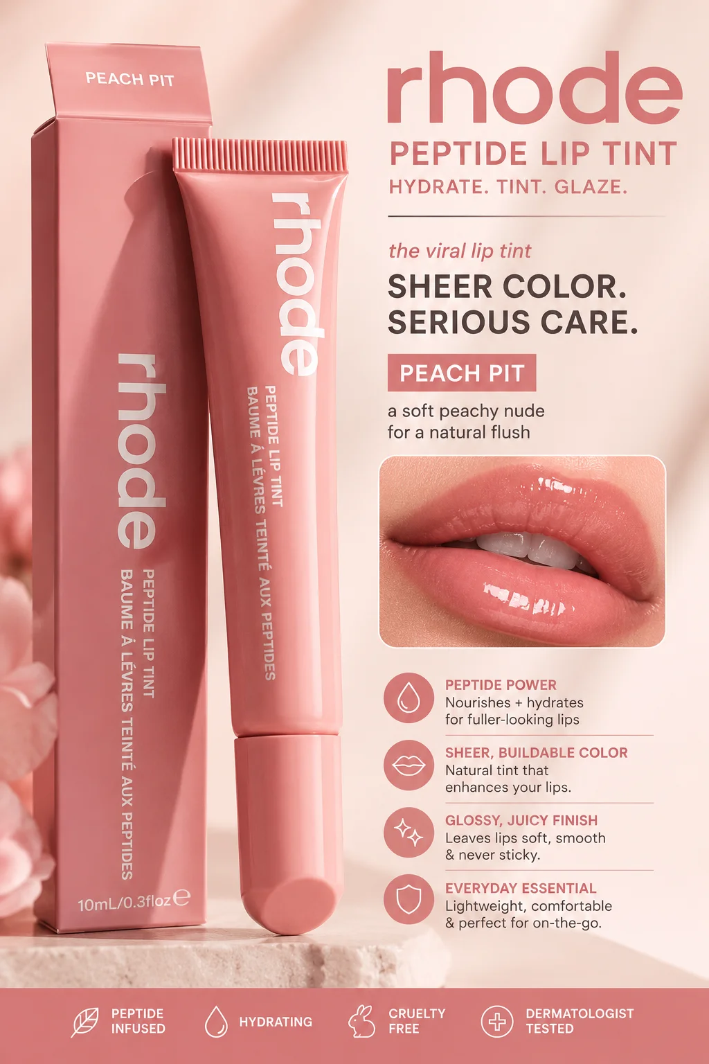 Rhode Peptide Lip Tint – Peach Pit
