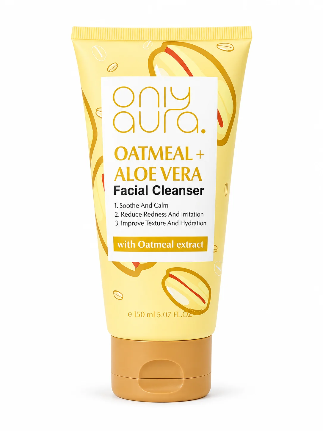 Only Aura Oatmeal + Aloe Vera Facial Cleanser – Soothing & Hydrating Face Wash (150ml)