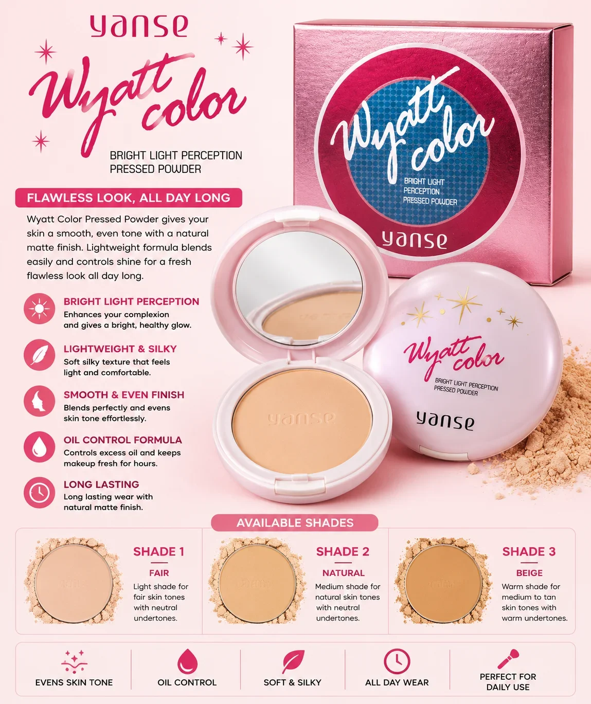 Yanse Wyatt Color Pressed Powder