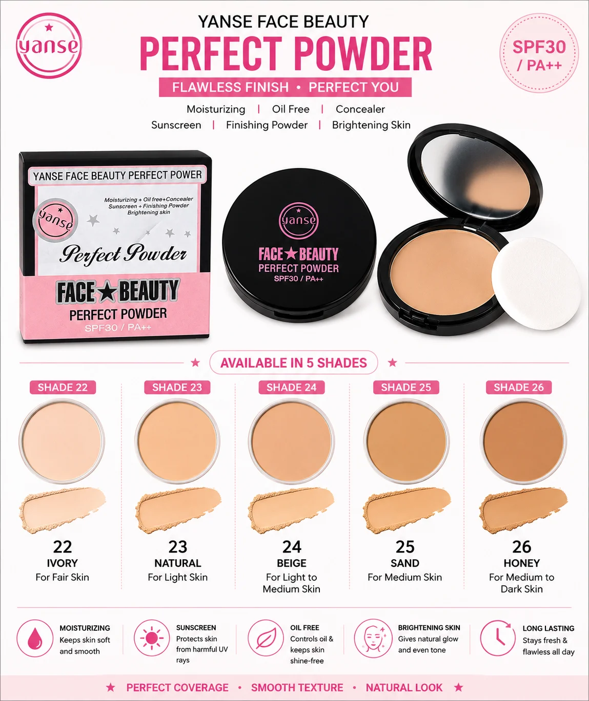 Yanse Face Beauty Perfect Powder – SPF30 PA++