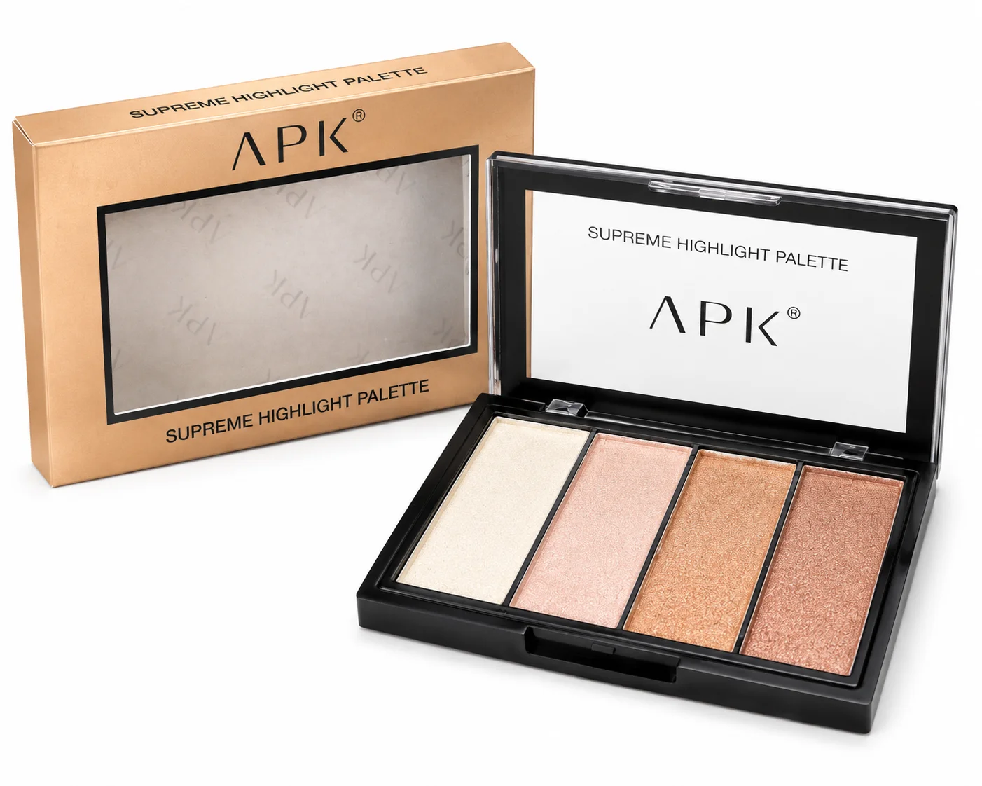 APK Supreme Highlight Palette – 4 Color Professional Highlighter Kit