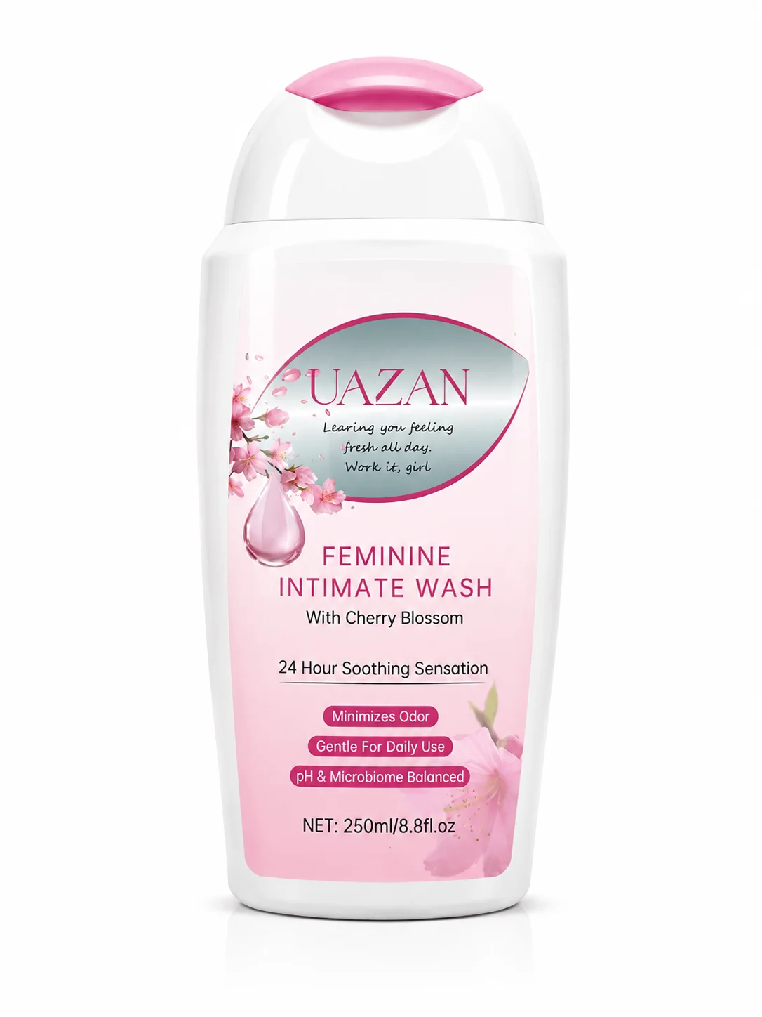 UAZAN Feminine Intimate Wash with Cherry Blossom – 24 Hour Freshness (250ml)