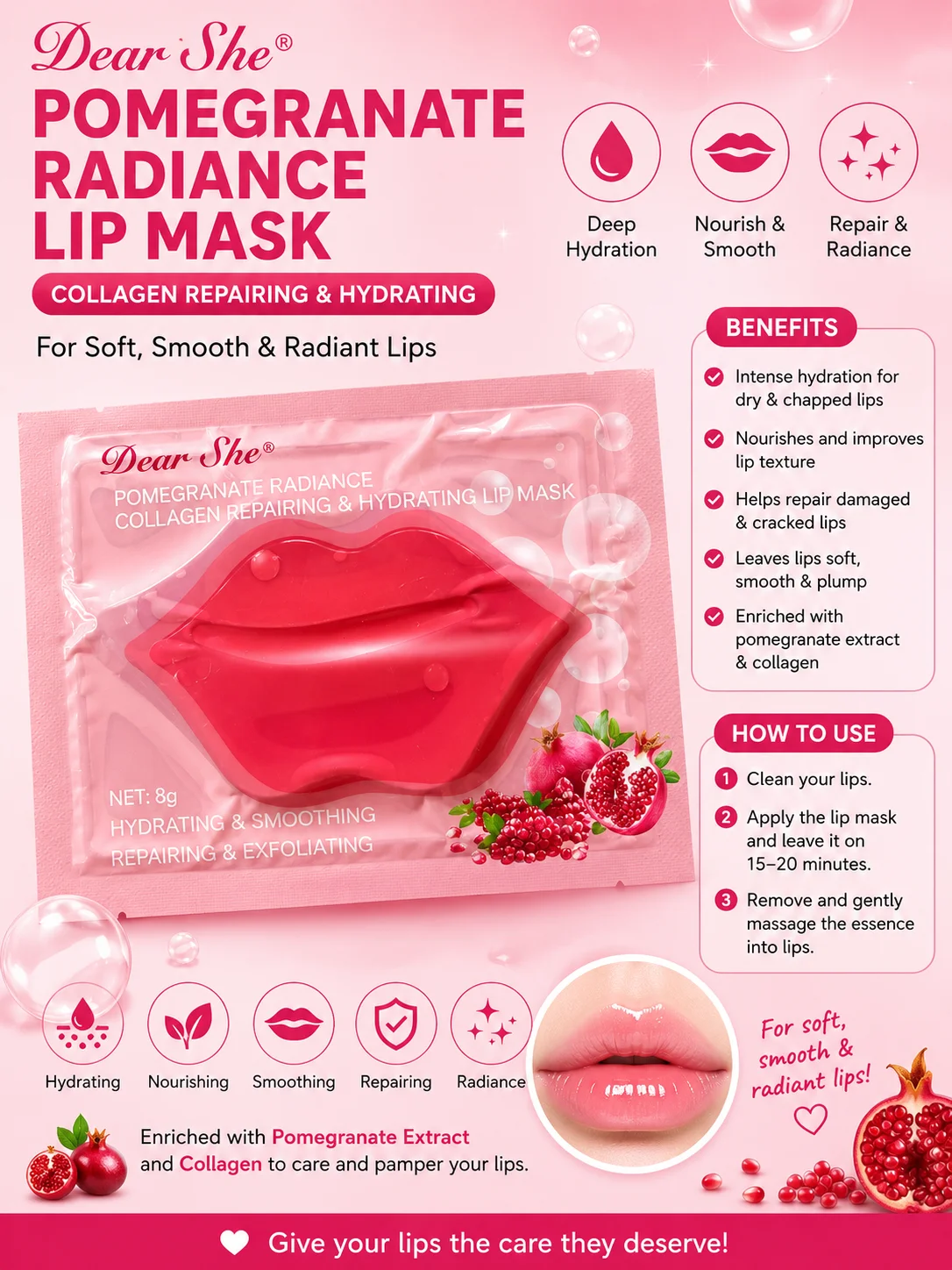 Dear She Pomegranate Radiance Lip Mask