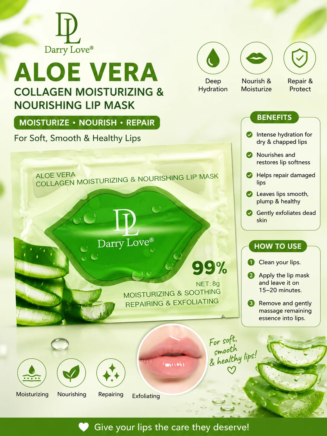 Darry Love Aloe Vera Collagen Lip Mask