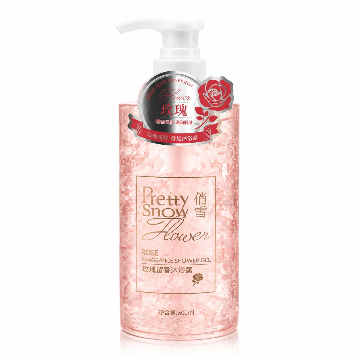 Pretty Snow Flower Rose Fragrance Shower Gel 520G