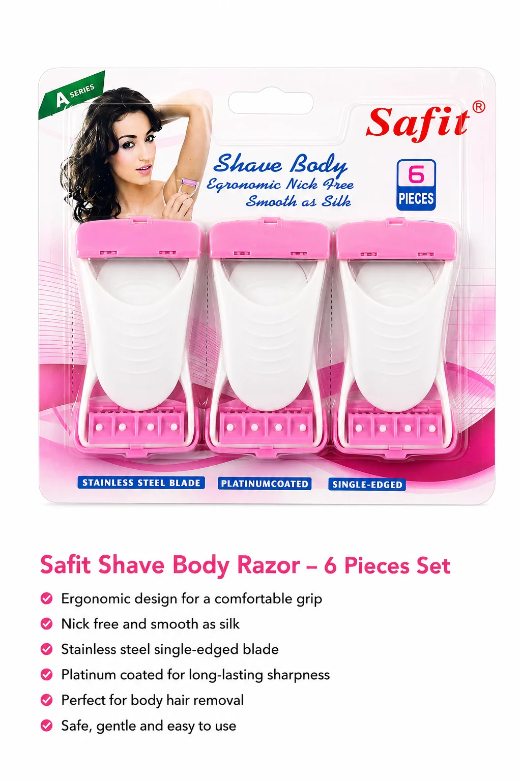 Safit Shave Body Razor – 6 Pieces Set