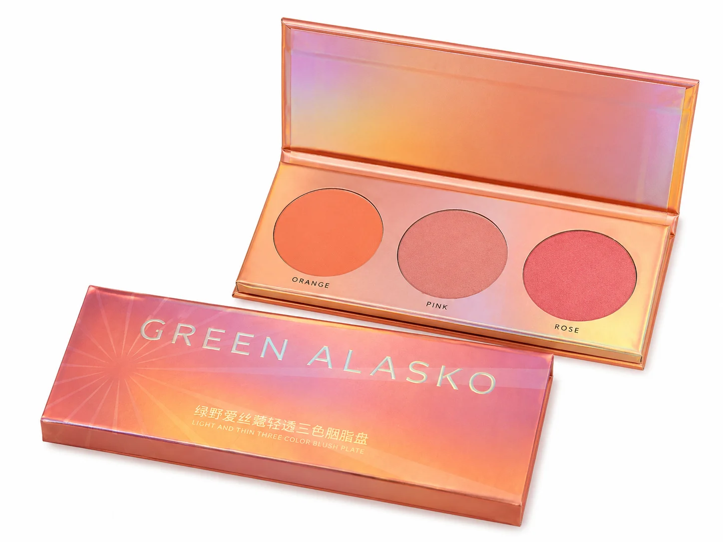 Green Alaska 3 Color Highlighter & Blush Palette