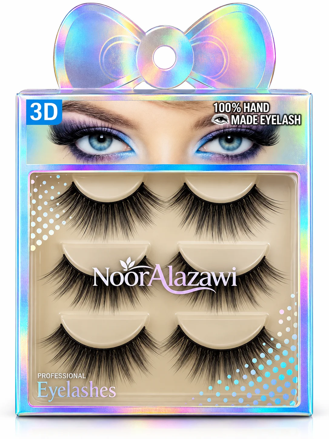 Noor Alazawi 3D Handmade False Eyelashes – 4 Pair Professional Lash Set