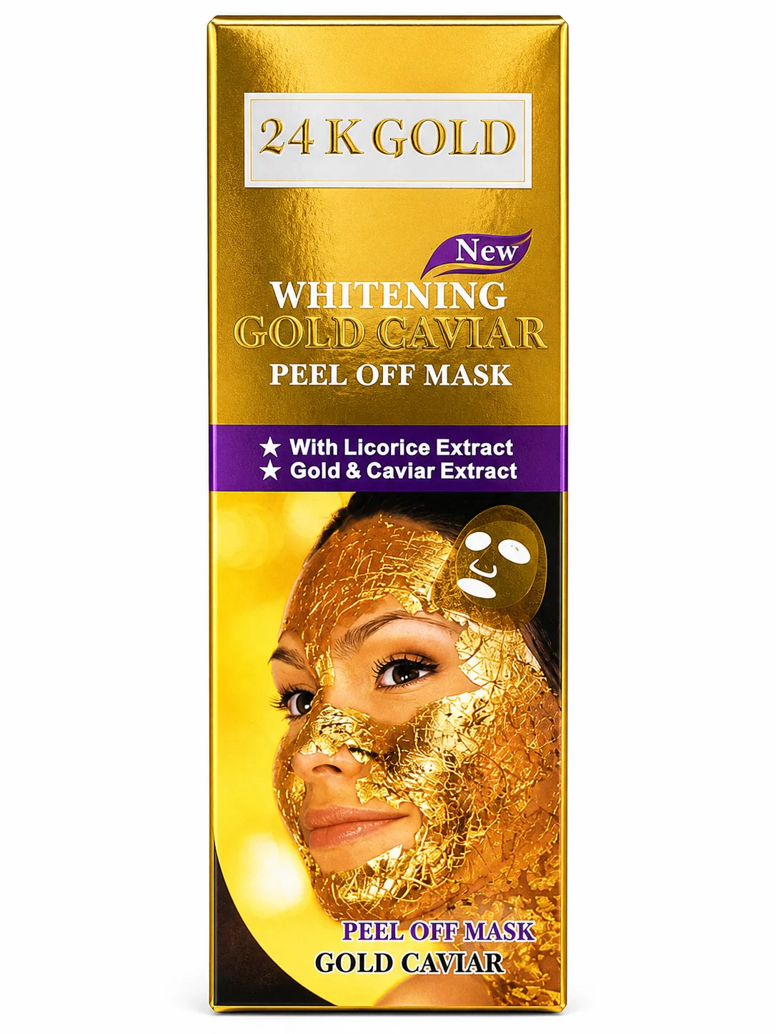 24K Gold Whitening Gold Caviar Peel-Off Mask – Brightening & Skin Revitalizing Face Mask