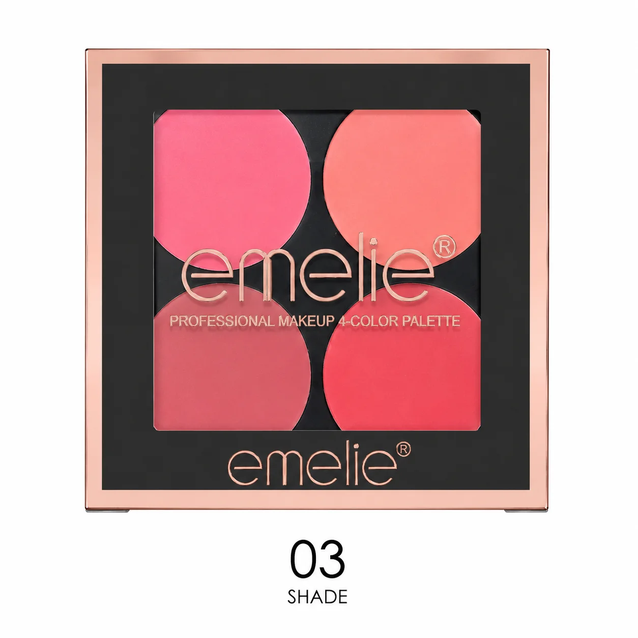 Emelie Professional Makeup 4-Color Blush Palette – Shade 03 & 04