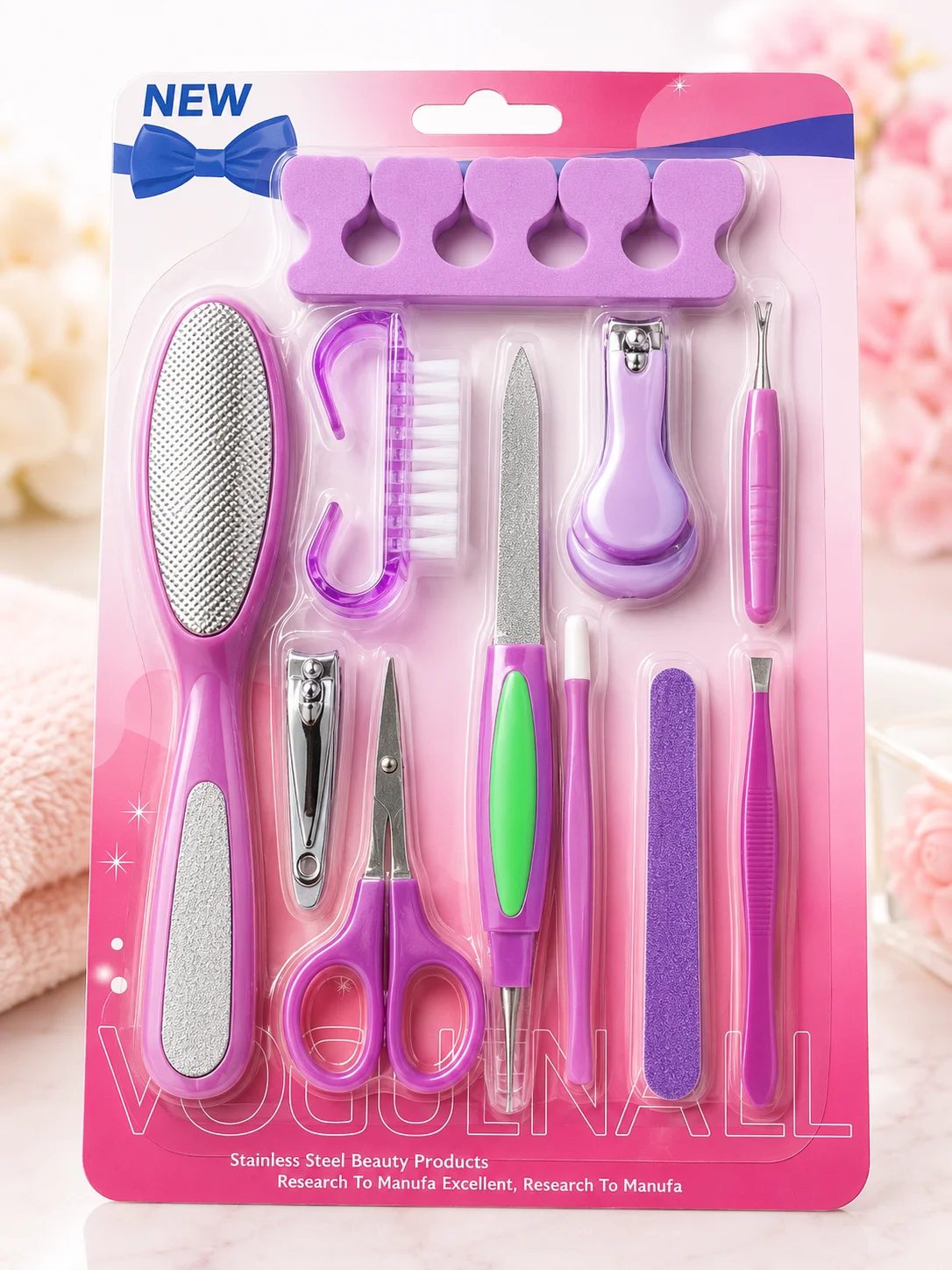 Professional Manicure & Pedicure Kit – 10 Piece Nail Care Set