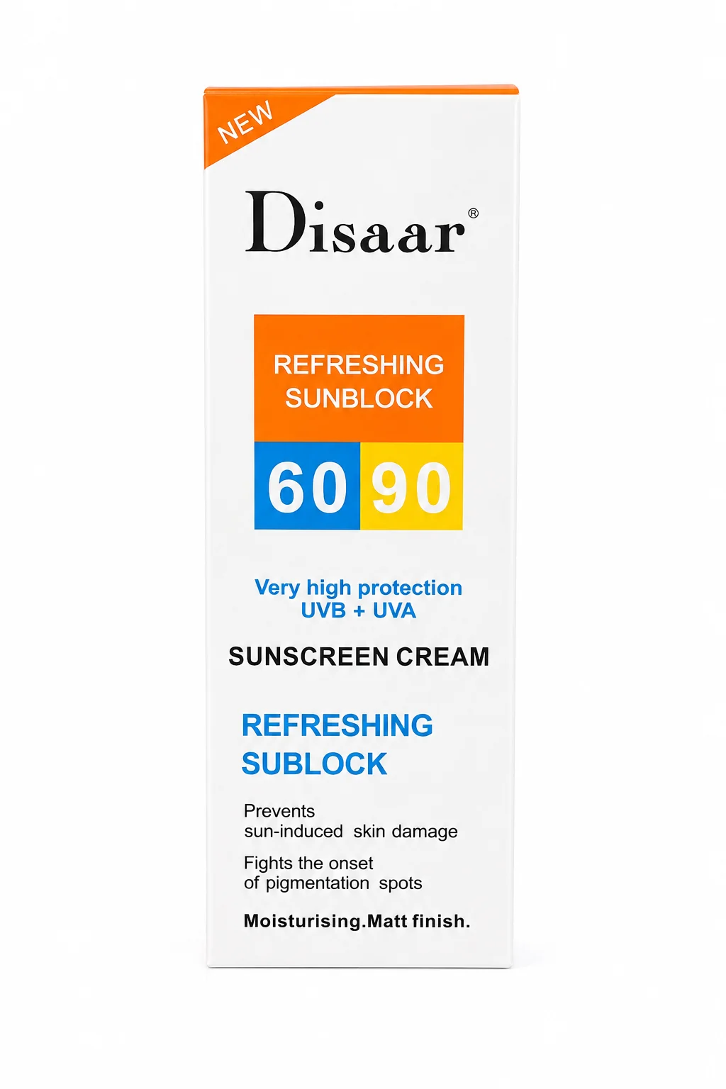 Disaar Refreshing Sunblock Sunscreen Cream SPF 90 PA+++ UVA/UVB Protection