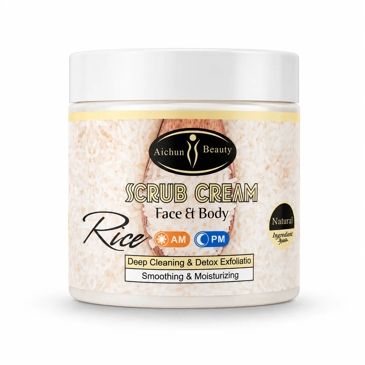 Aichun Beauty Rice Scrub Cream – Face & Body Deep Cleansing Exfoliator