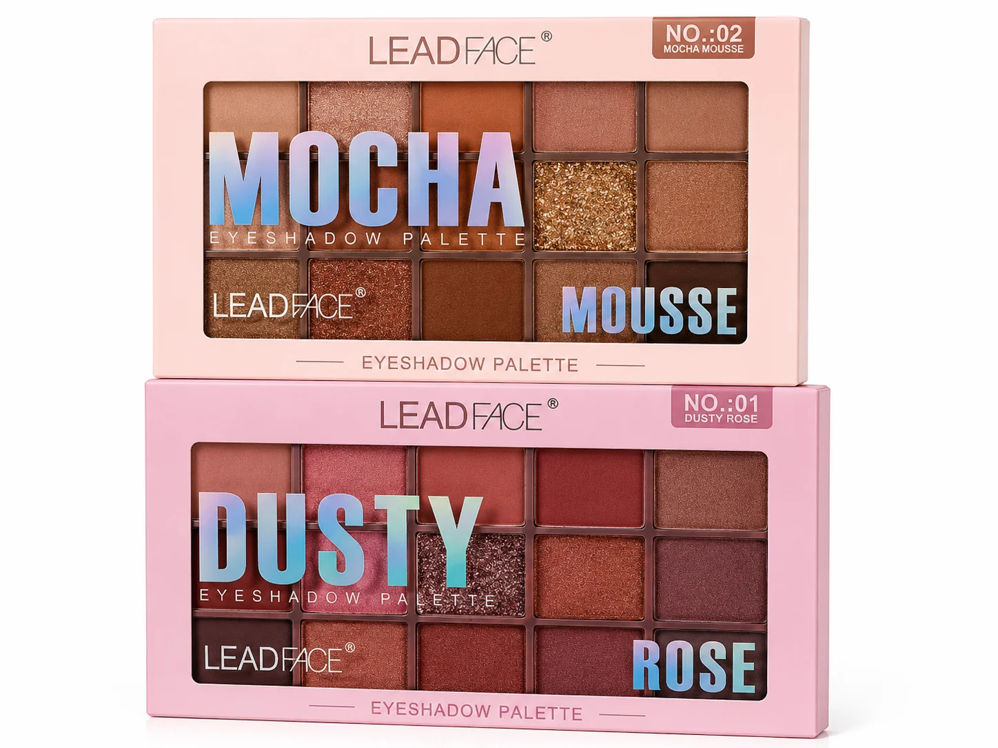 LEADFACE 01/02 Mocha & Dusty Rose Eyeshadow Palette Set