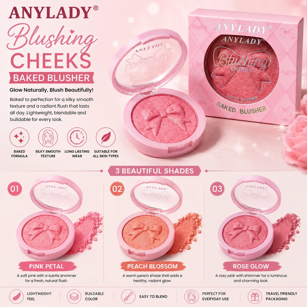 ANYLADY Blushing Cheeks Baked Blusher