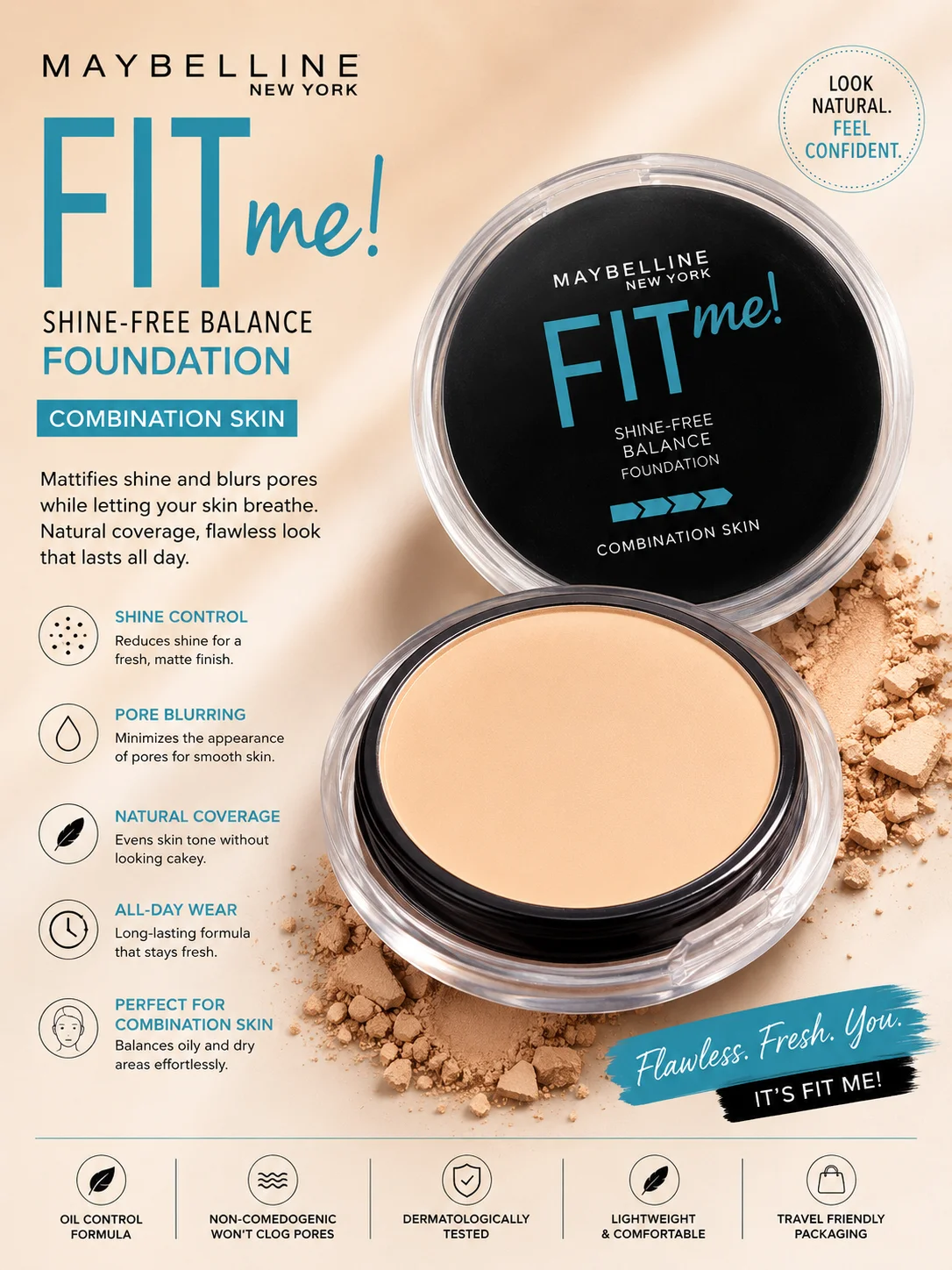Maybelline Fit Me Shine-Free Compact Powder
