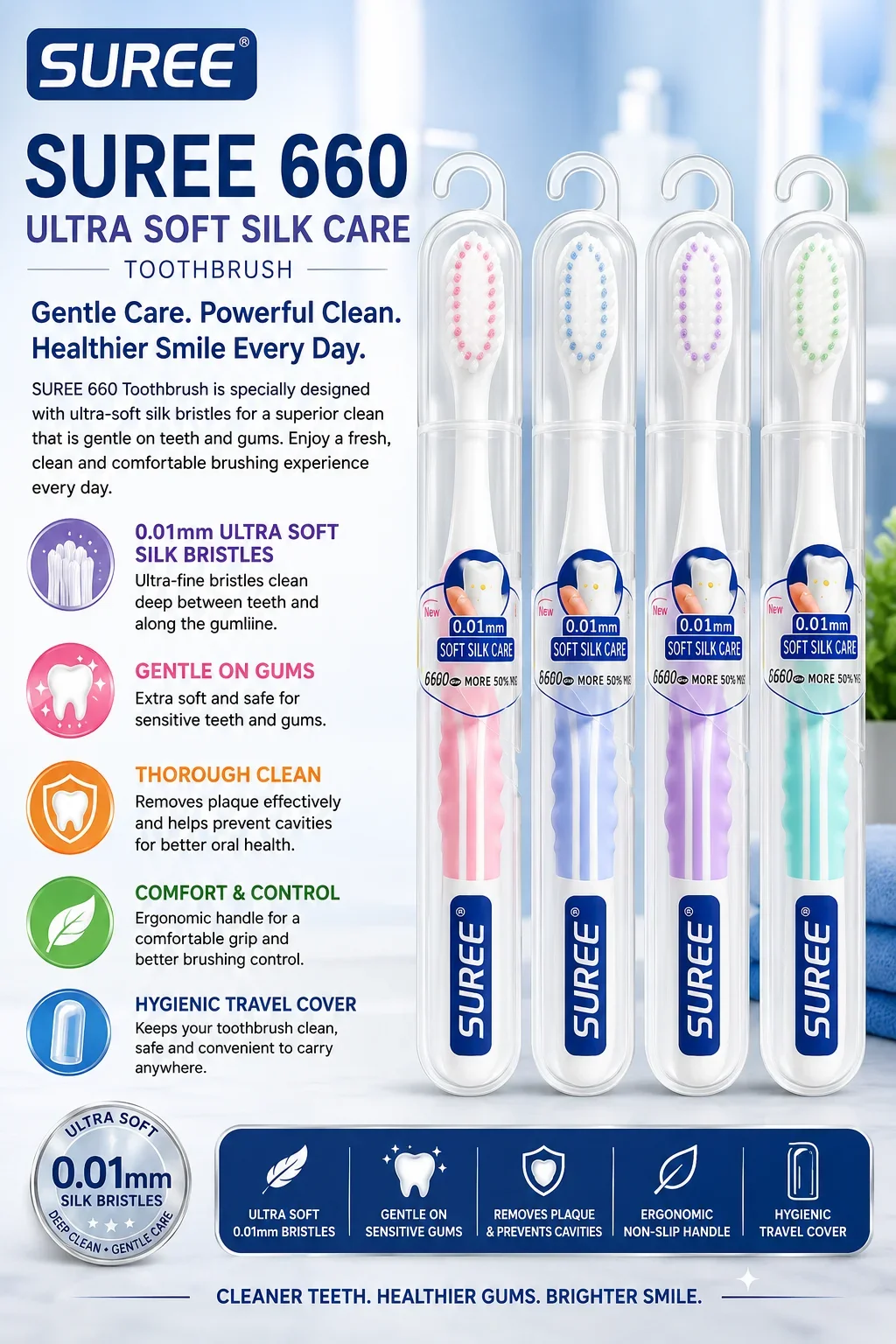 SUREE 660 Ultra Soft Silk Care Toothbrush