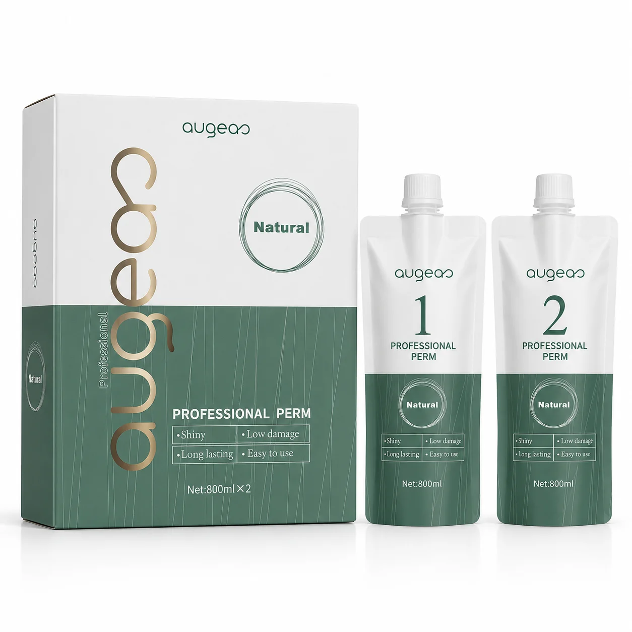 Augeas Natural Professional Perm Hair Treatment – 2 Step Set 800ml × 2