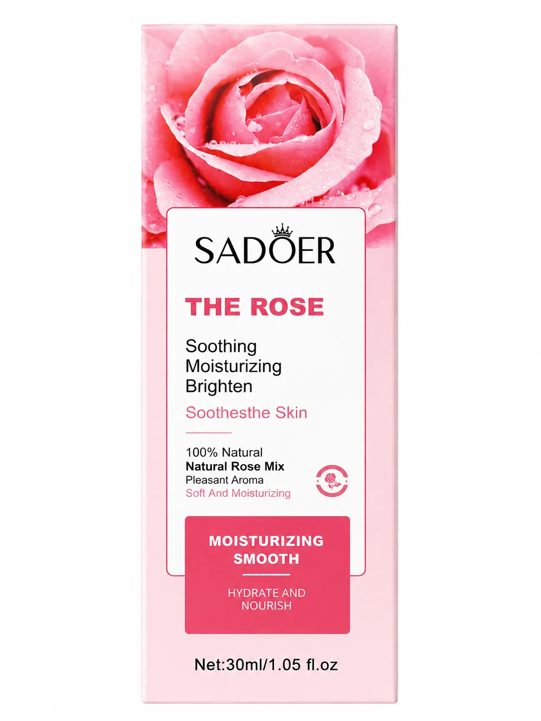SADOER The Rose Moisturizing Serum – Hydrating & Brightening Essence 30ml