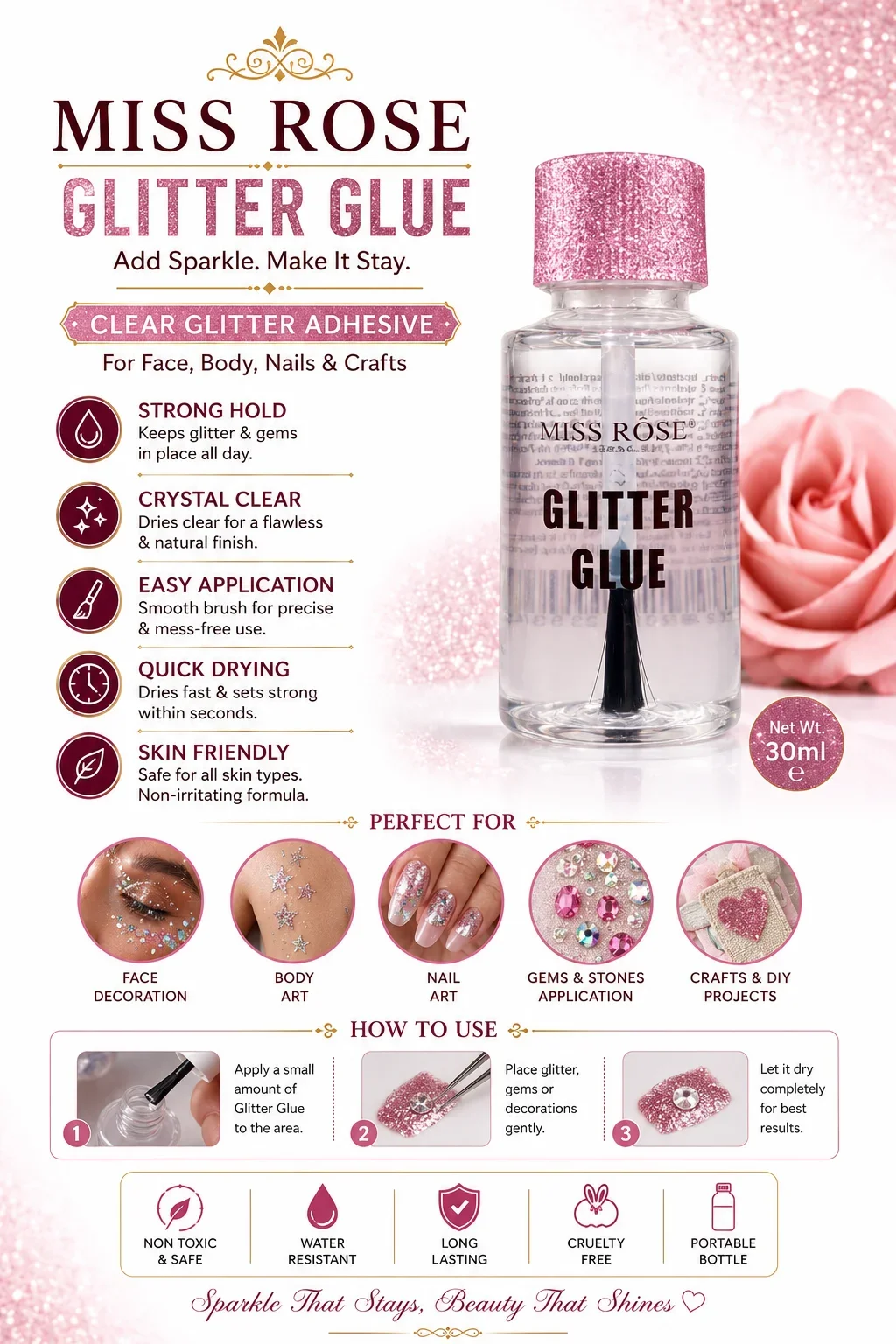 Miss Rose Glitter Glue