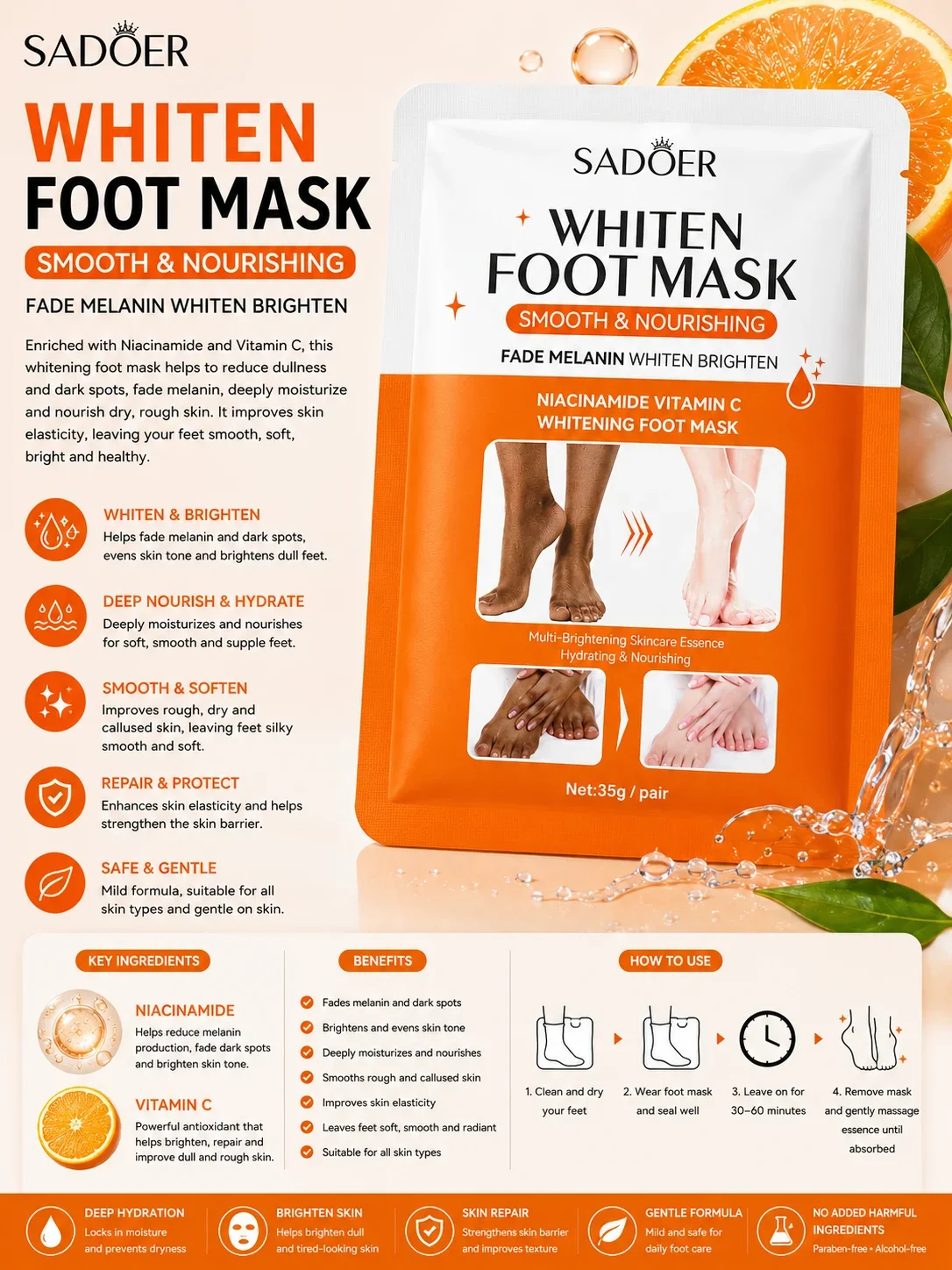 SADOER Whiten Foot Mask