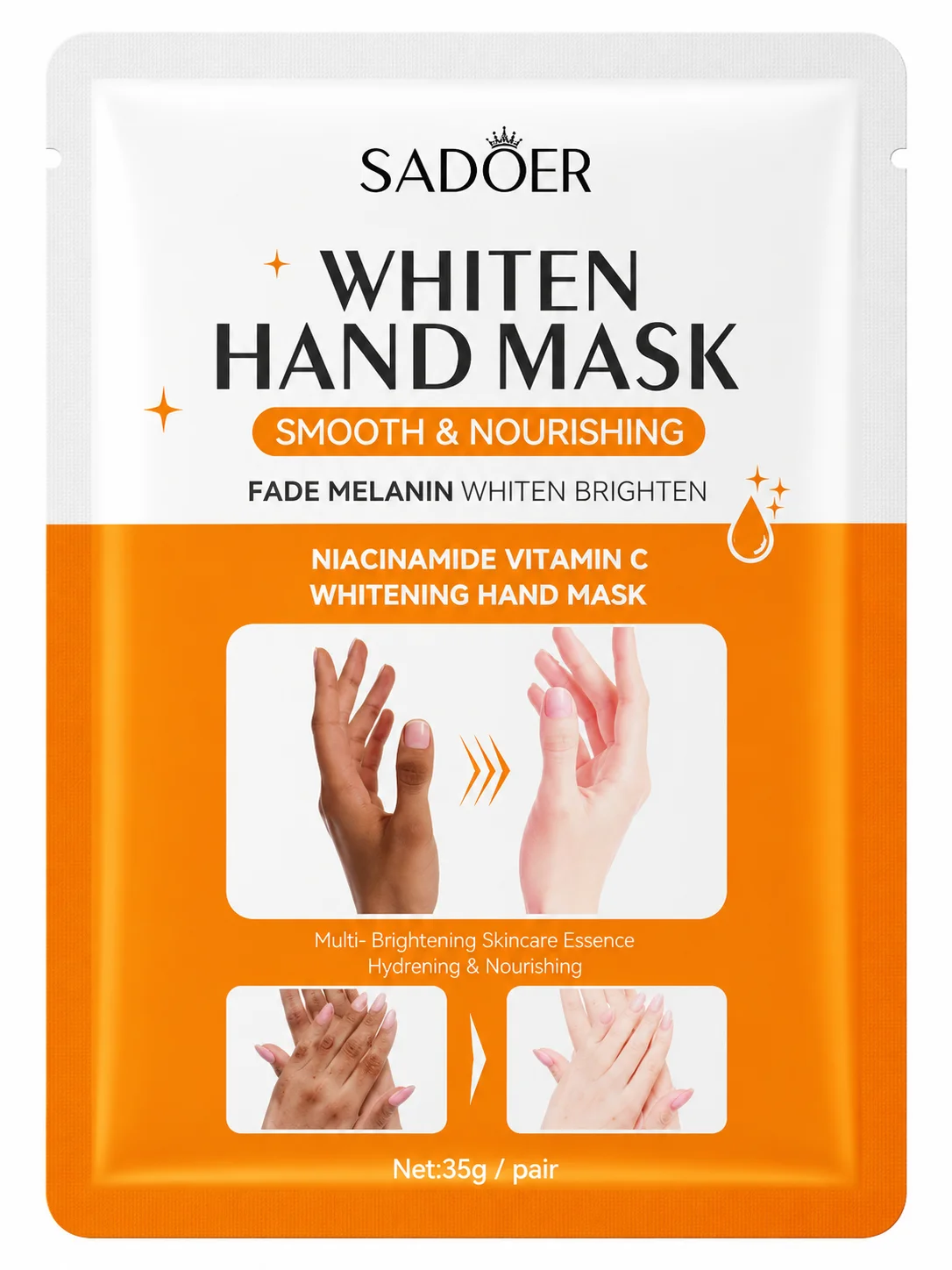 SADOER Whitening Hand Mask – Niacinamide & Vitamin C
