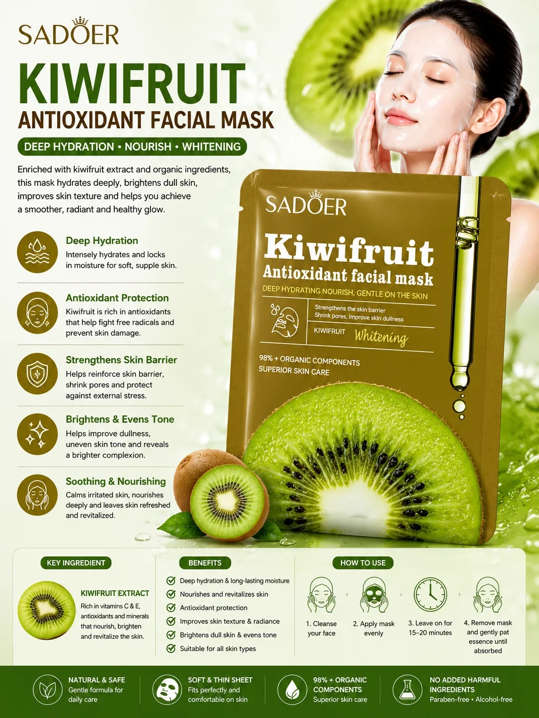 SADOER Kiwifruit Antioxidant Facial Mask
