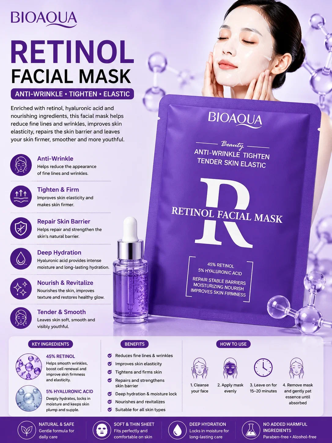 BIOAQUA Retinol Facial Mask