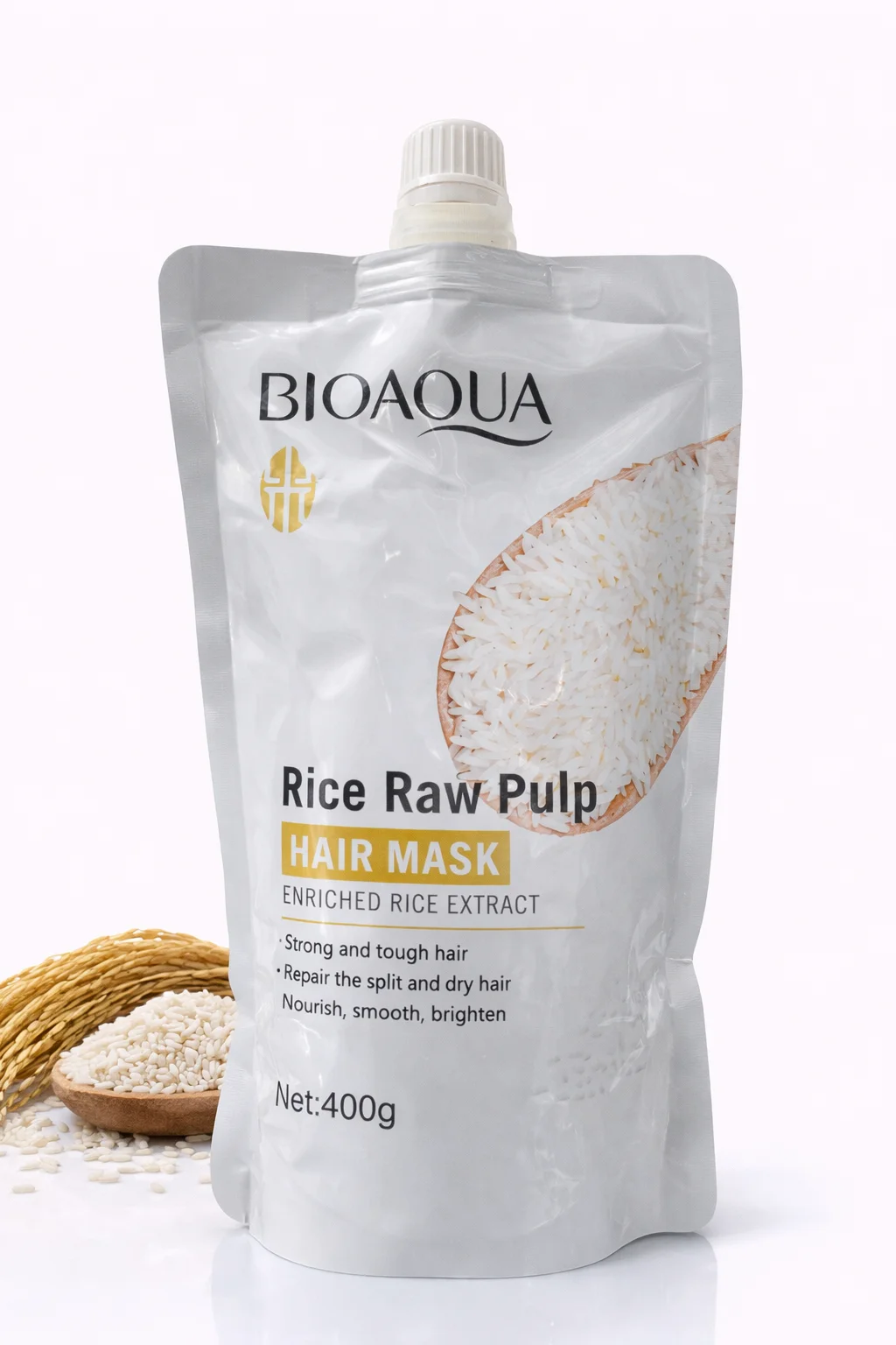 BIOAQUA Rice Raw Pulp Hair Mask – Nourishing Repair Treatment (400g)
