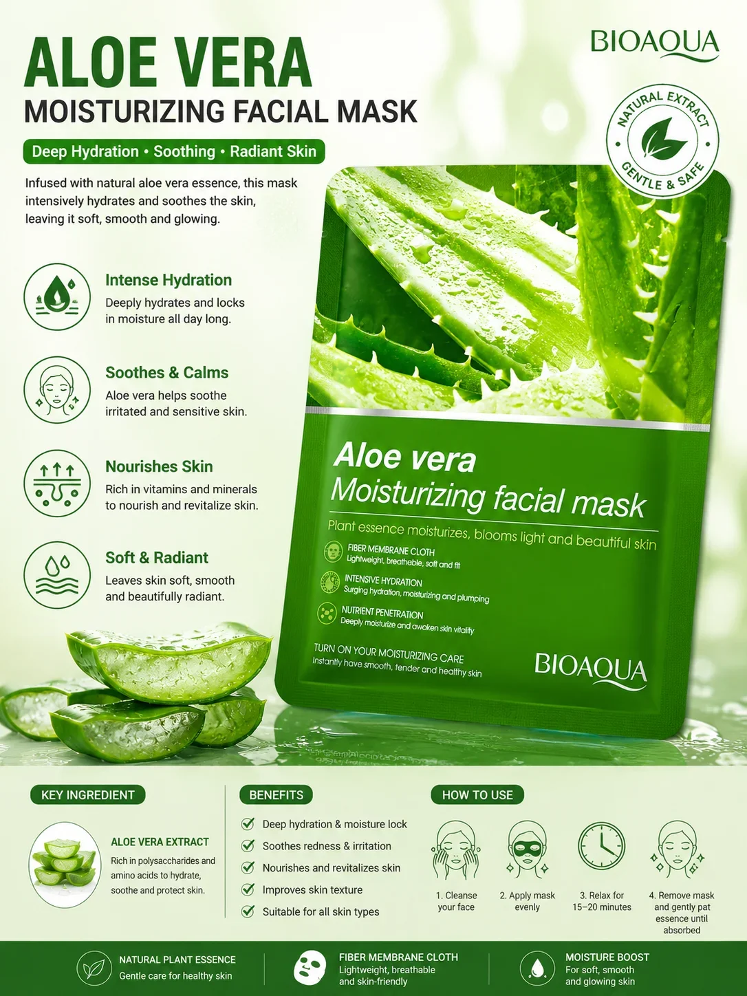 BIOAQUA Aloe Vera Moisturizing Facial Mask