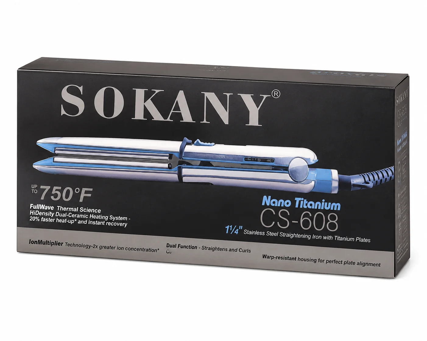 SOKANY Nano Titanium Hair Straightener – Model CS-608