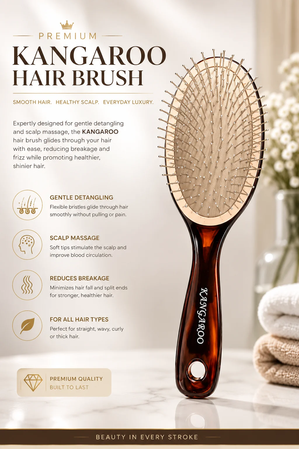 KANGAROO Premium Detangling Hair Brush