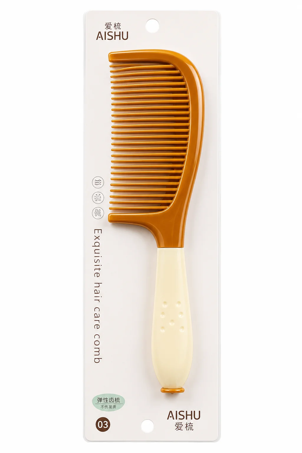 AISHU Wide Tooth Hair Comb – Anti-Static Detangling Comb for Curly & Thick Hair