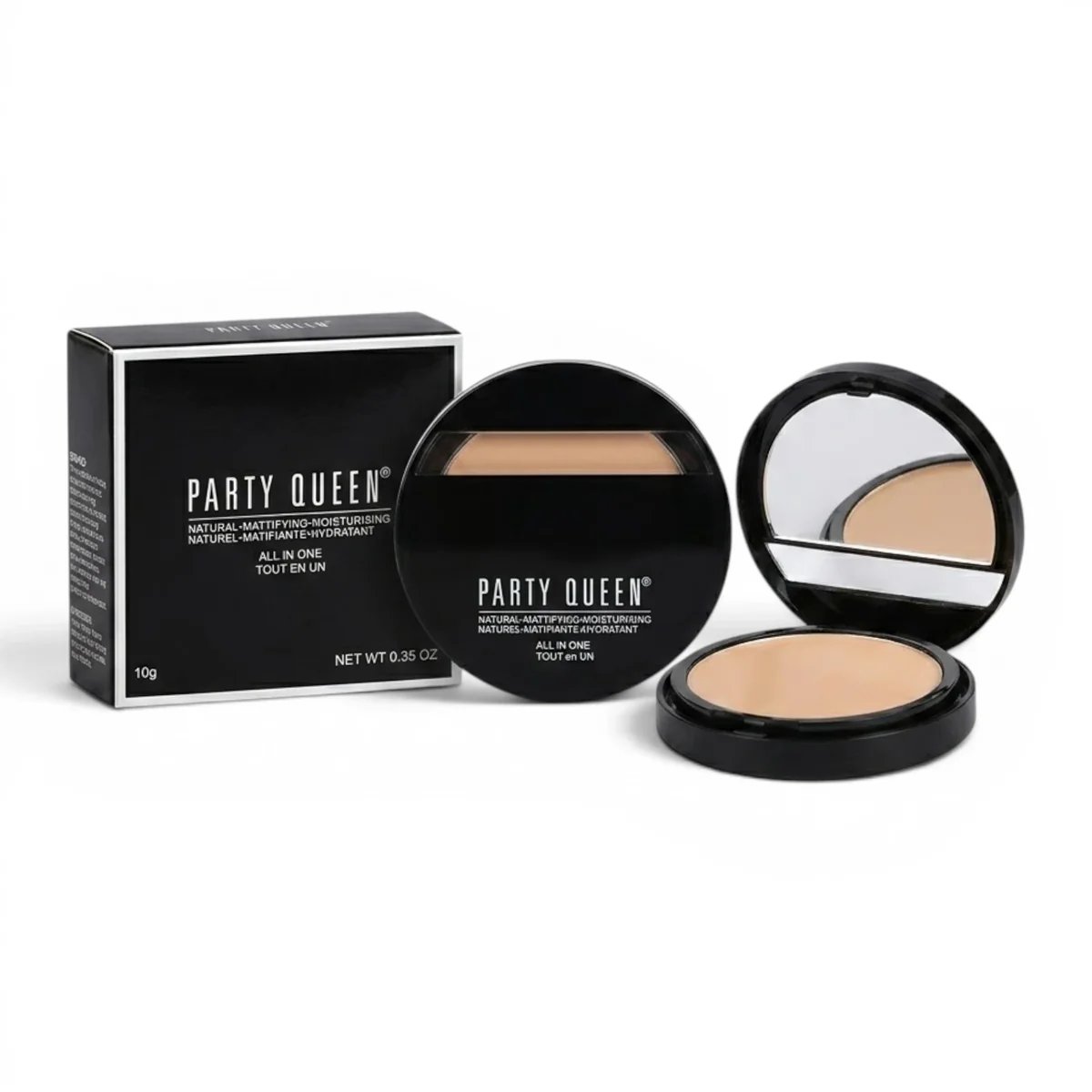 Party Queen 02 All In One Pressed Powder Natural Mattifying & Moisturising Face Compact